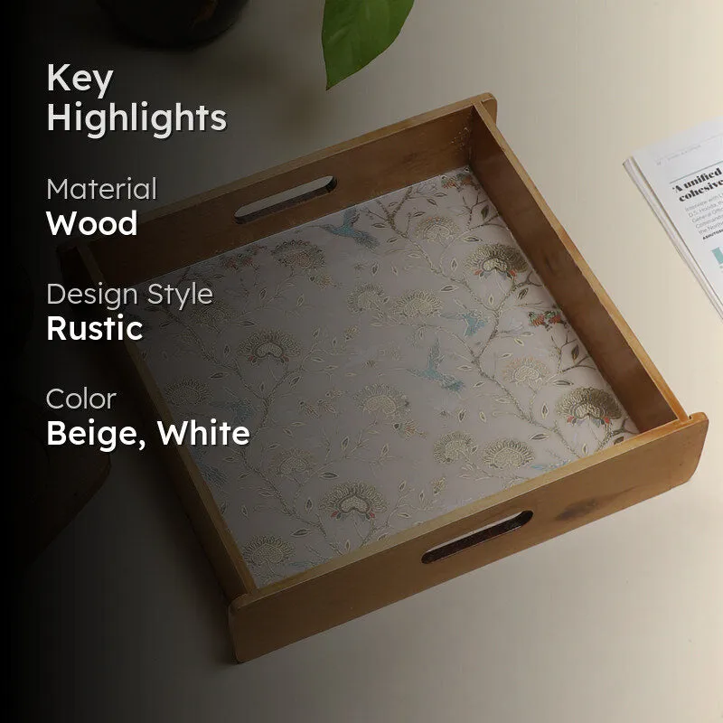 Blossom Glow Square Wooden Serving Tray media 2