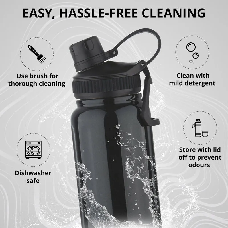 Bergner Walking Aquafit Thermosteel Hot And Cold Flask (Black) - 500 mL media 5