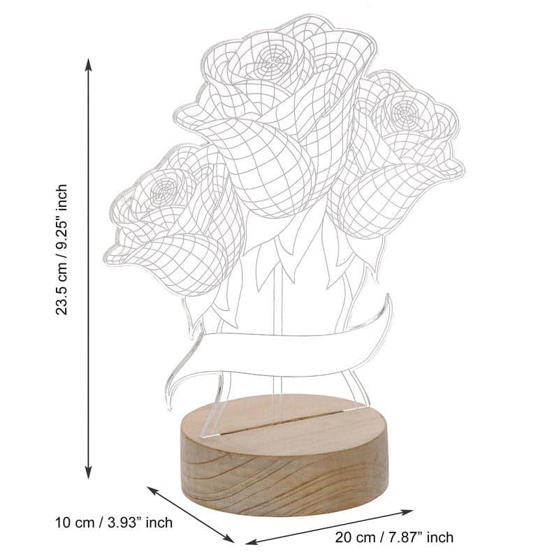 Rose Bloom Luminance LED Acrylic Table Lamp - Brown media 4