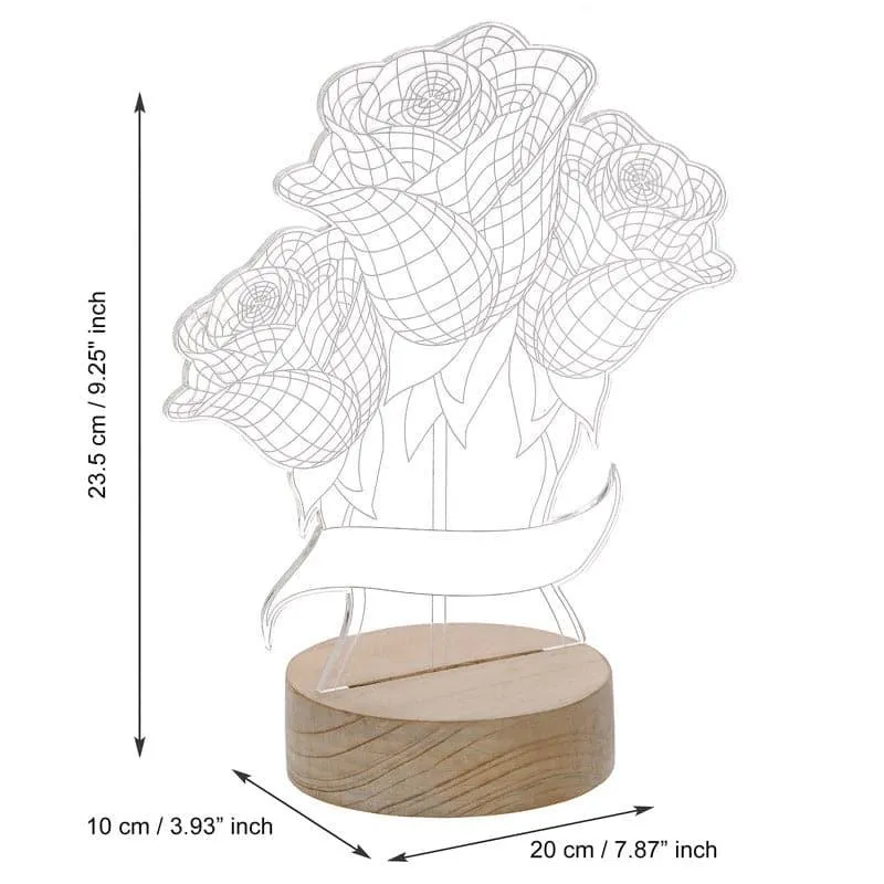 Rose Bloom Luminance LED Acrylic Table Lamp - Brown media 4