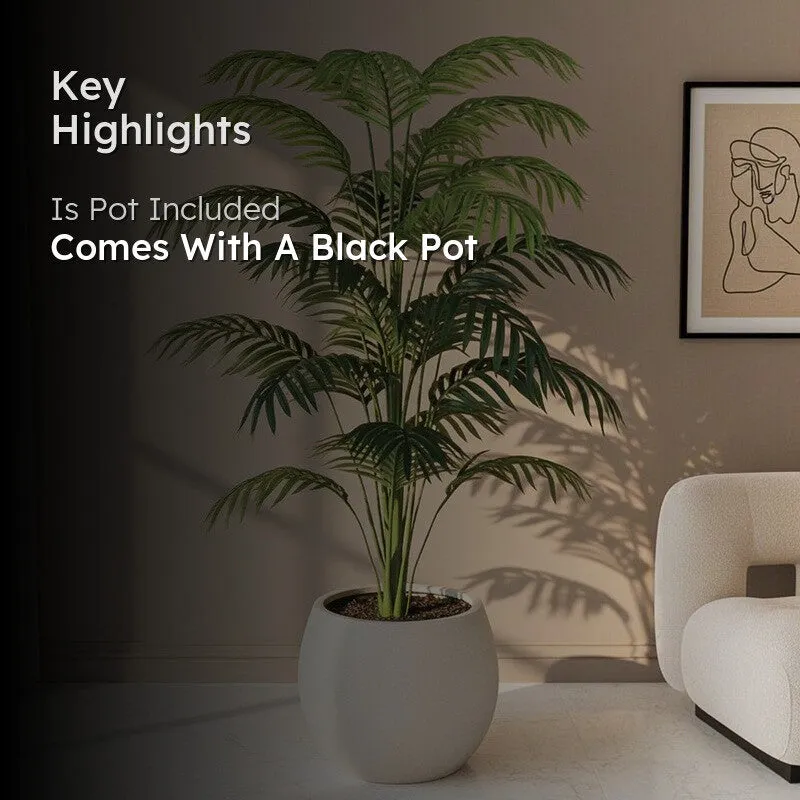 Faux Tropic Areca Palm With Black Plastic Pot - 3.61 ft media 2