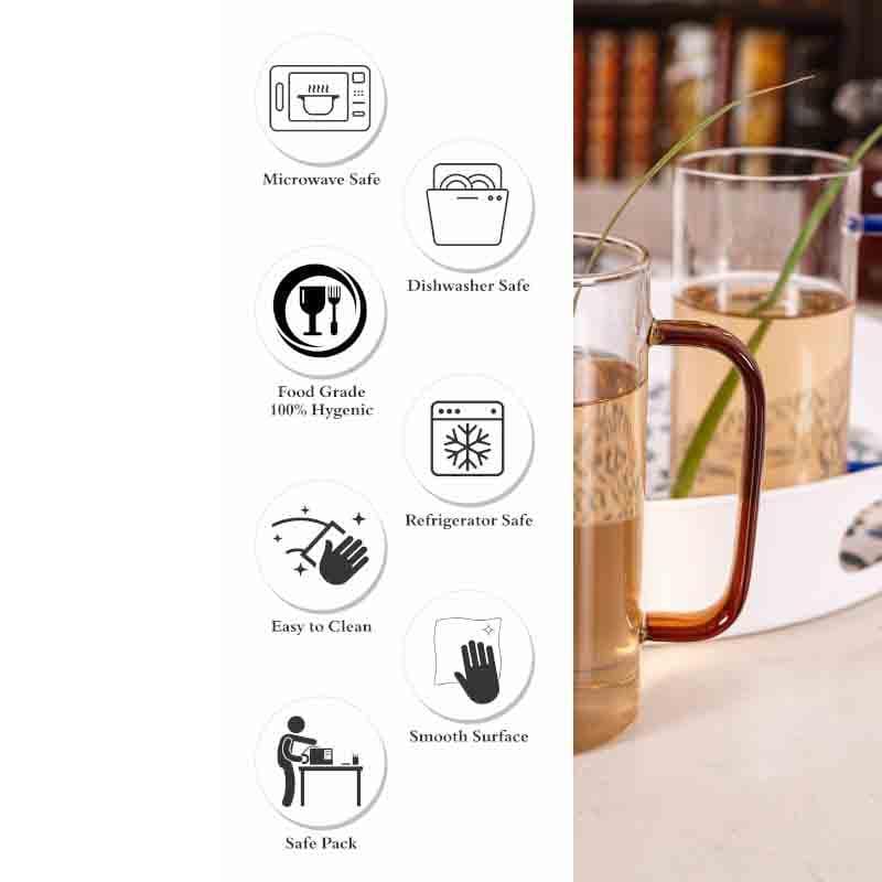 Puritax Glass Coffee Mug (380 mL Each) - Set of Two media 8