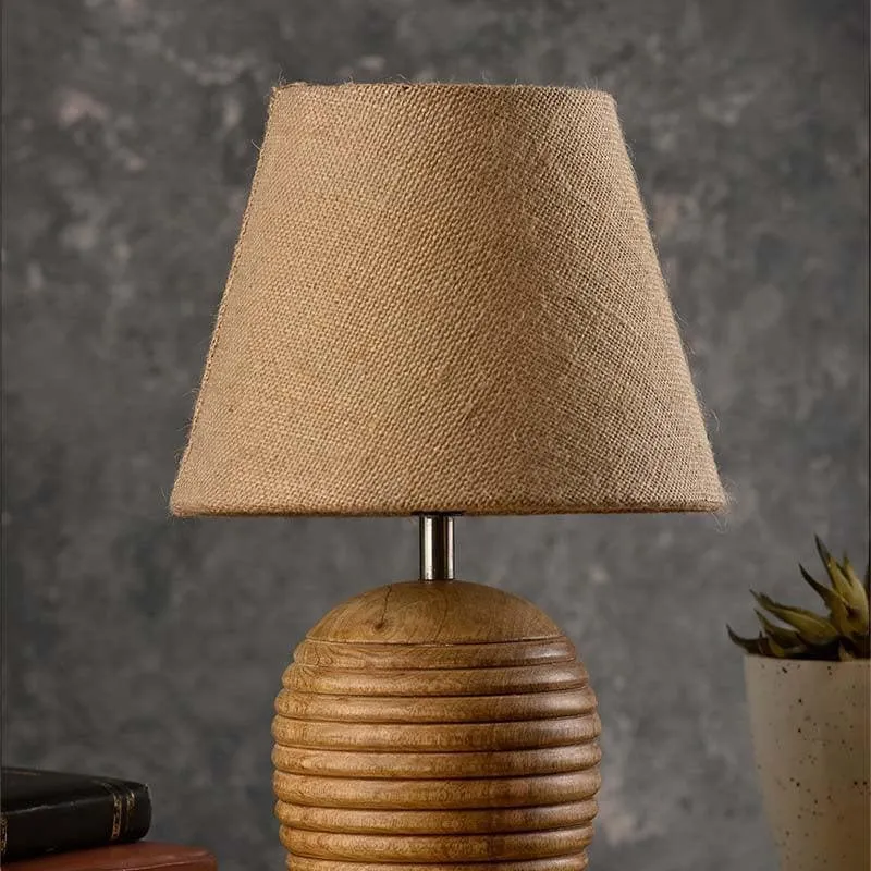 Shawty Fabric Shade Table Lamp - Brown media 3