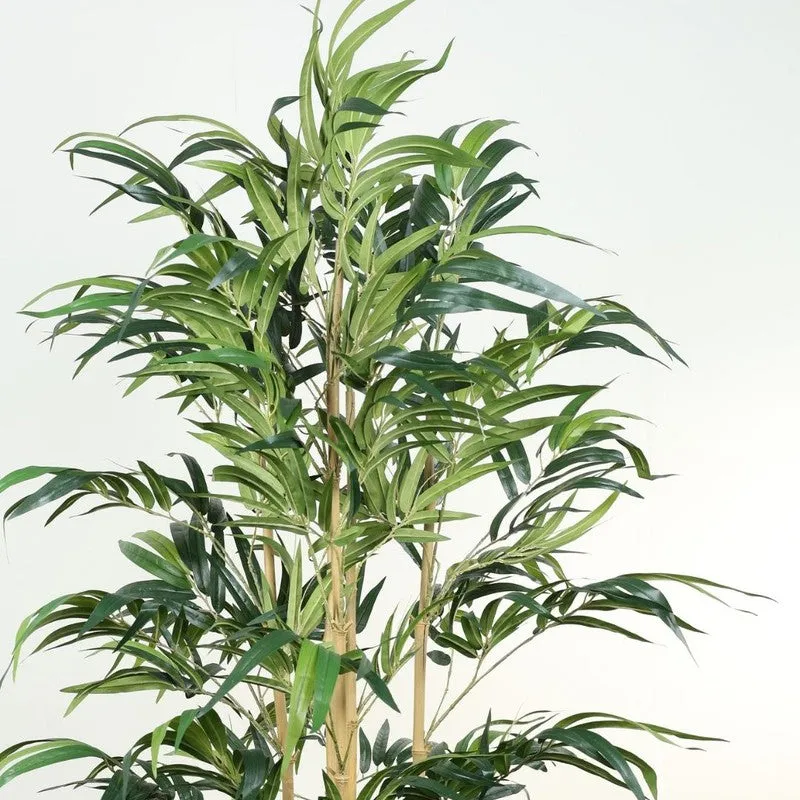 Artificial Bamboo Plant With Fiber White Pot - 6 Feet media 6