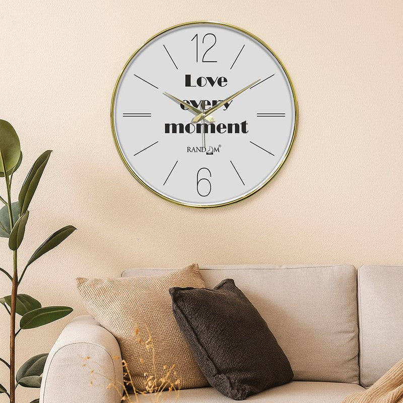 Love Every Moment Round Analog Wall Clock - Grey