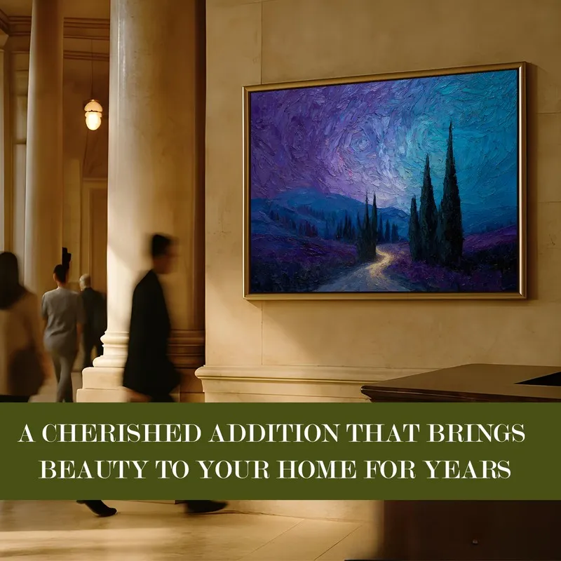 Nocturne Trail Canvas Wall Painting With Frame media 7