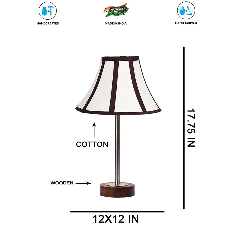 Stripra Rodin Wooden Table Lamp - White,Silver,Brown media 7