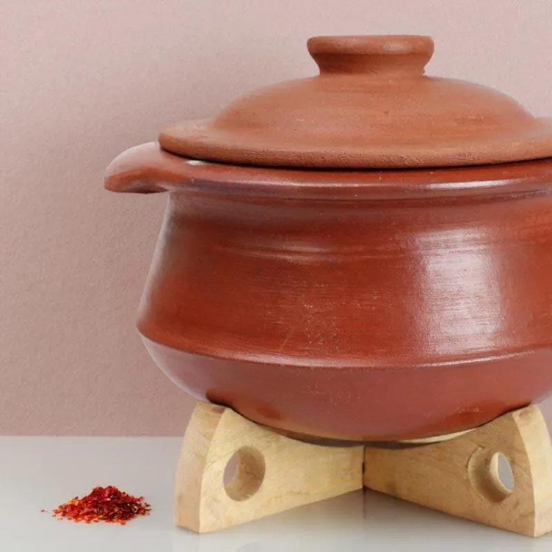 Denara Clay Pot With Lid Brown 2000 mL / 8 Inches media 4