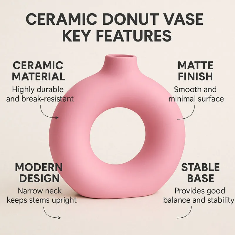 Melo Ceramic Vase - Pink media 3