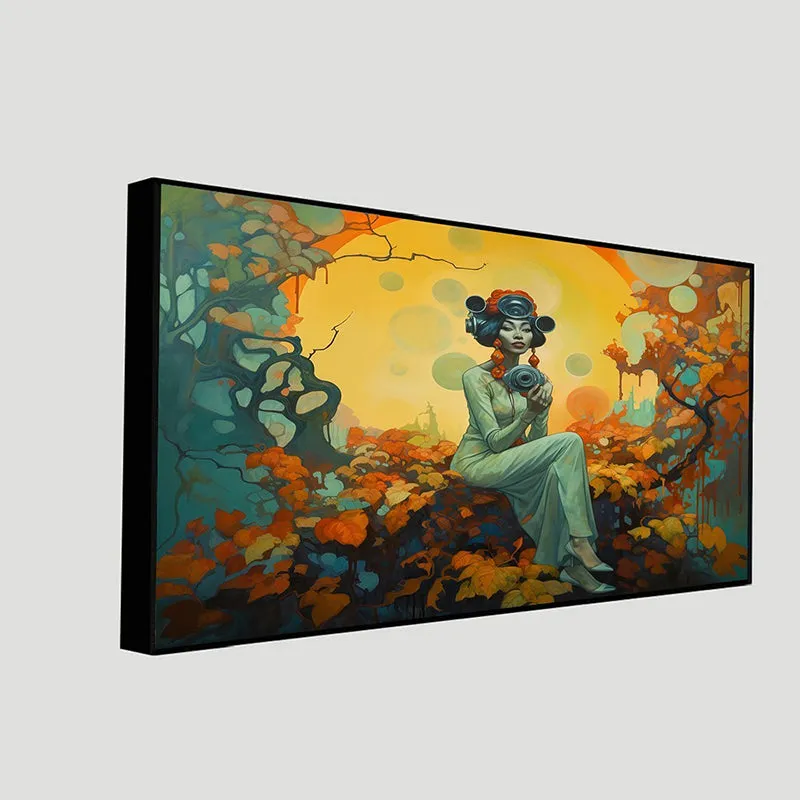 Lady With Camera Canvas Wall Painting media 5