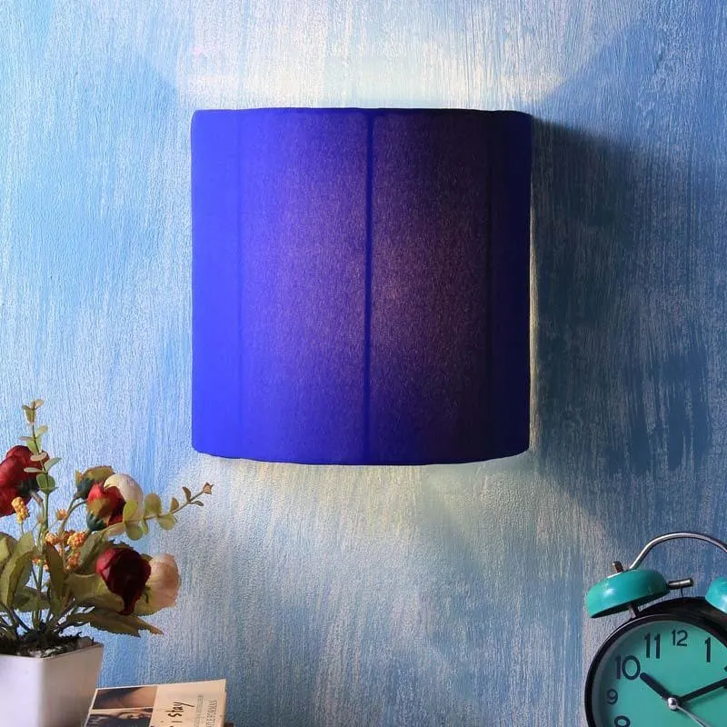 Cylindrical Floating Fabric Wall Lamp - Blue media 1