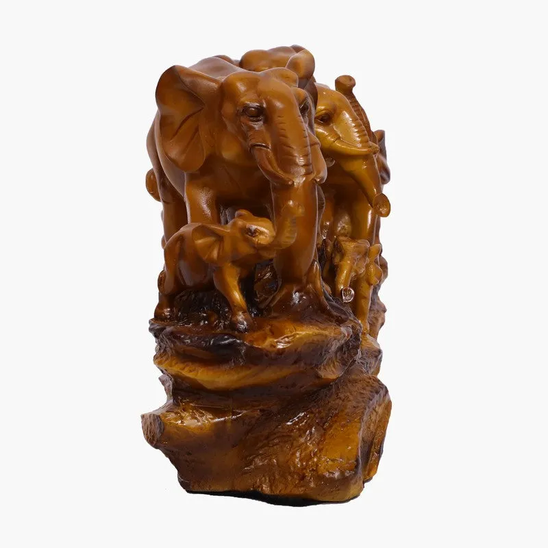 Aurum Elephant Family Polyresin Showpiece media 4