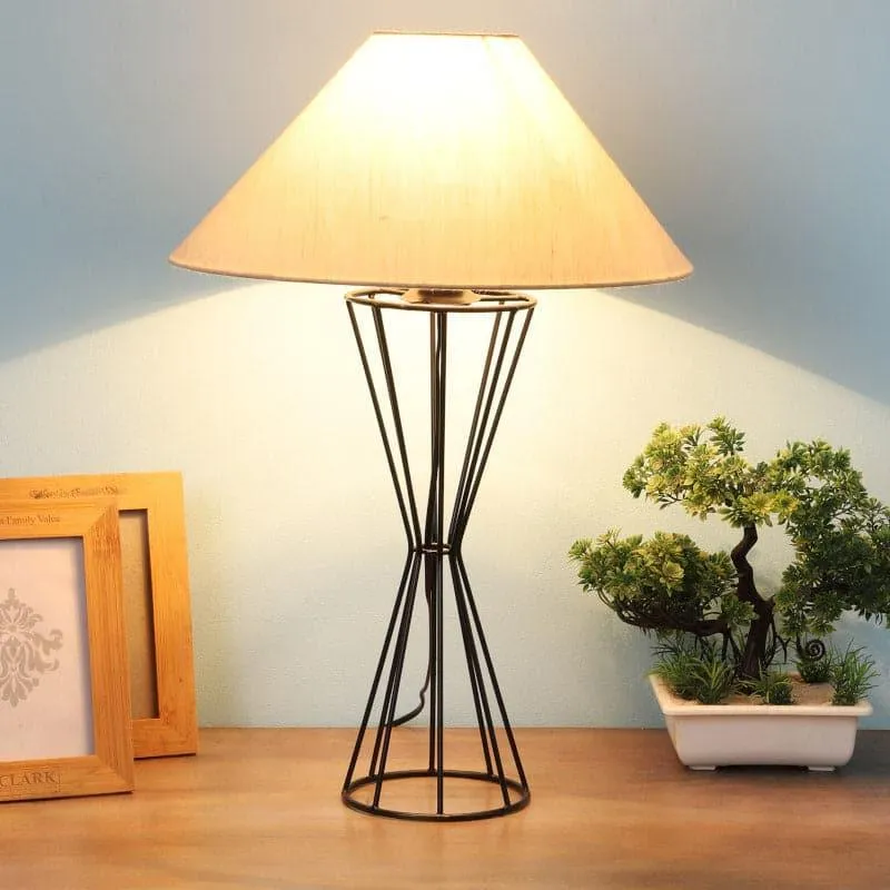 Marama Briar Fabric Table Lamp - White,Black media 1