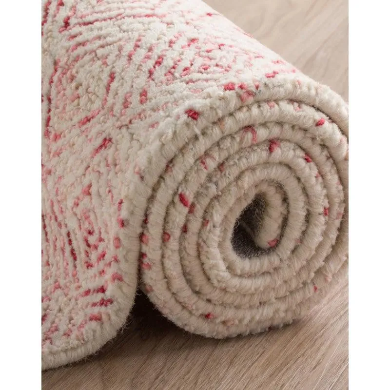 Timeless Textures Hand Tufted Wool Rug - Pink & White media 7