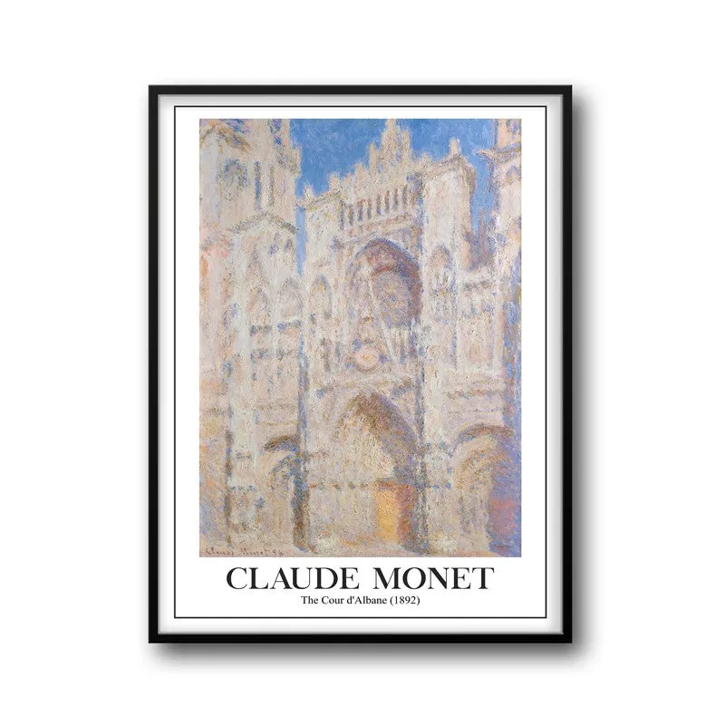 Rouen Cathedral West Facade Archival Canvas Wall Painting - Black Frame media 5
