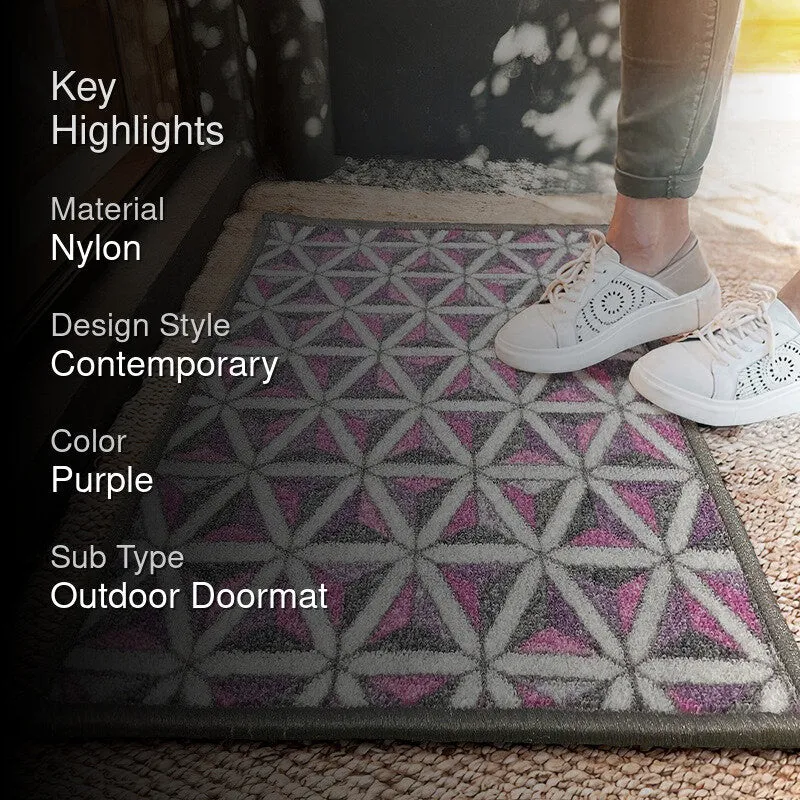 Mira Geometric Nylon Door Mats - Purple media 2