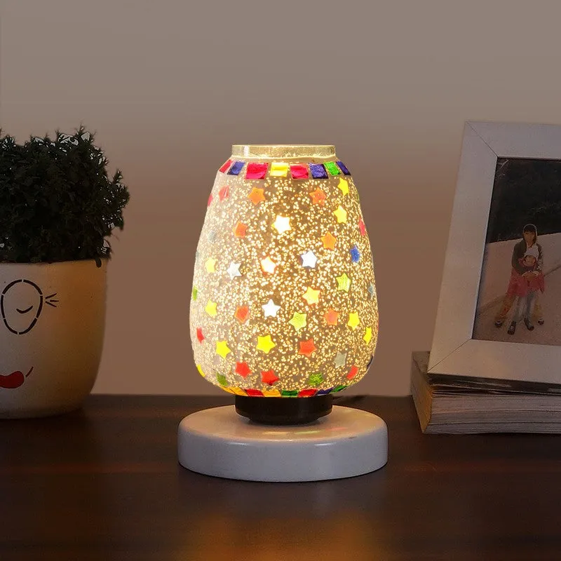 Lumyra Glass Table Lamp With Wooden Base - Multicolor media 3