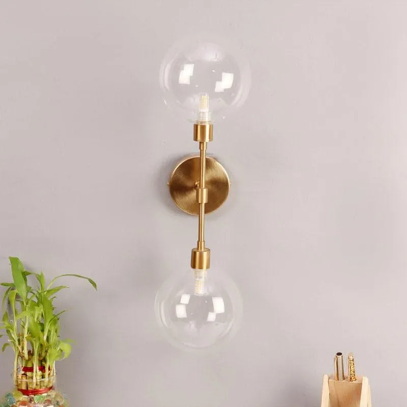 Joash Glass & Metal Wall Lamp - Gold media 4