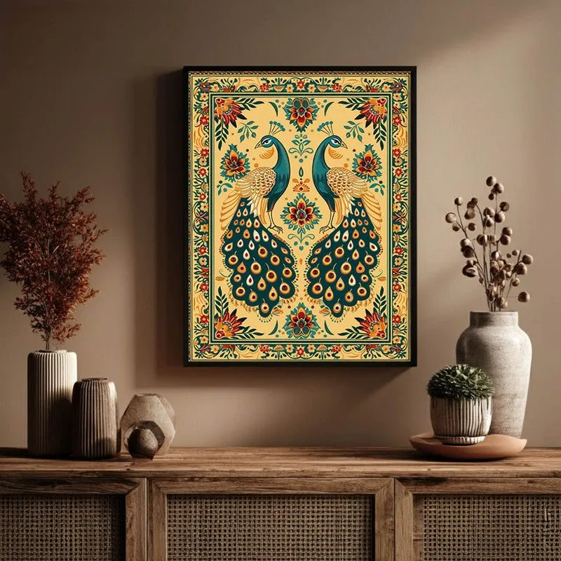Mayura Folk Art Canvas Wall Painting With Black Frame media 6