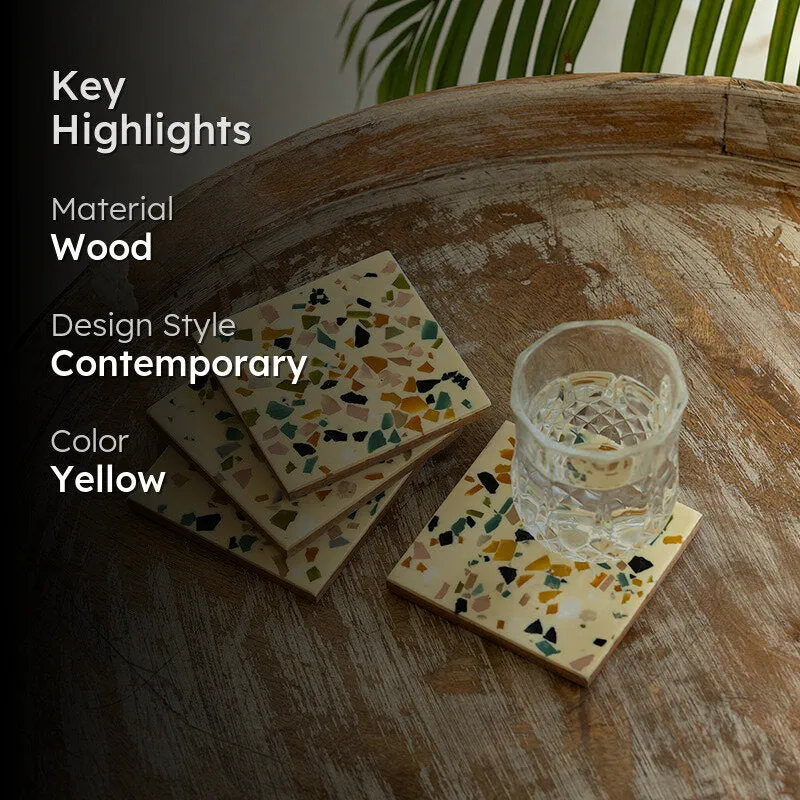 Srishti Resin & Wood Coaster - Set Of Four media 2