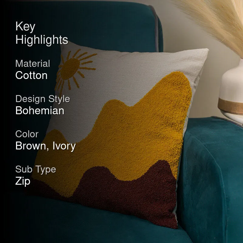 Sunset Hues Embroidered Cushion Cover media 2
