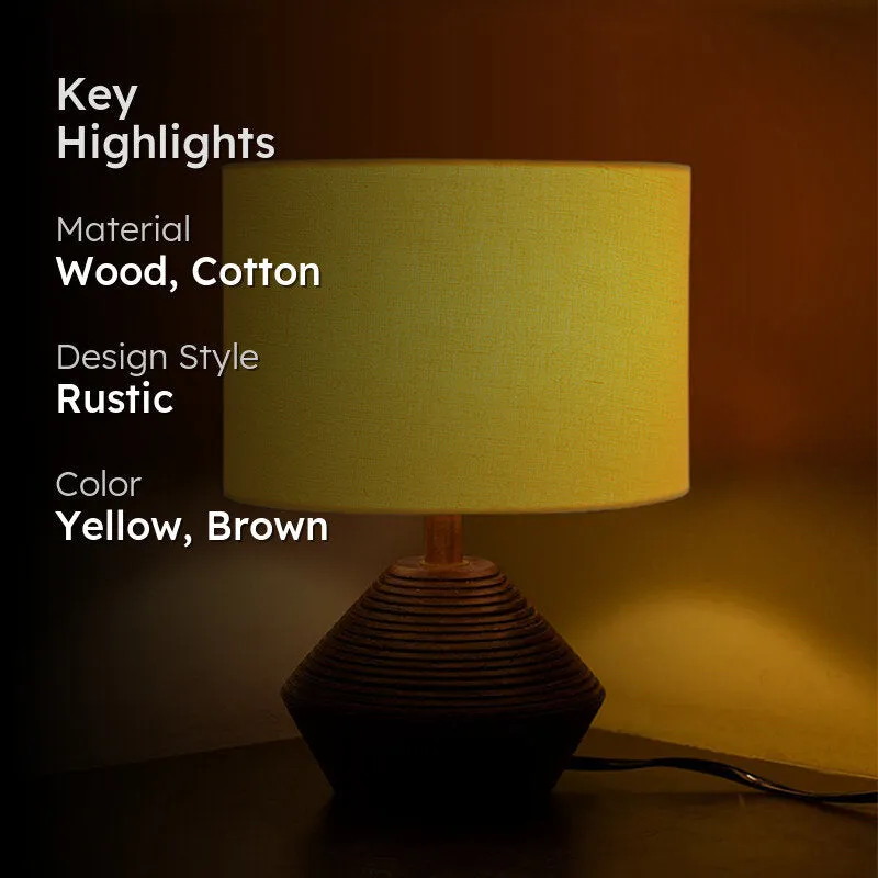 Yami Wooden Table Lamp - Yellow,Brown media 2
