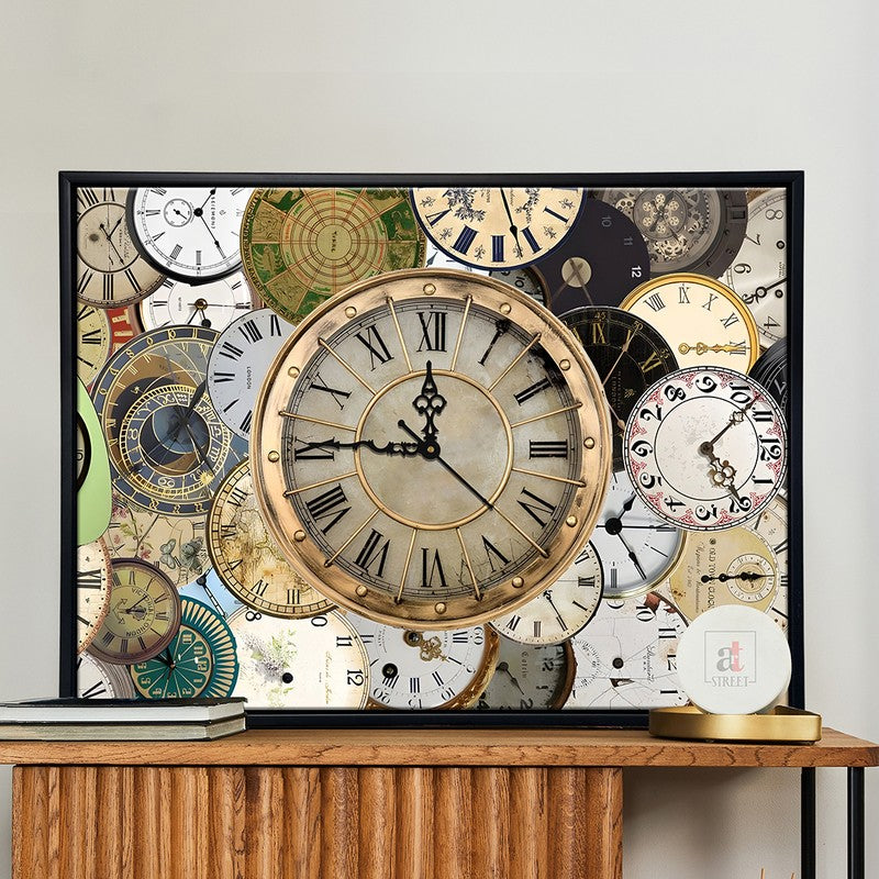 Structured Chaos Wall Art With Clock