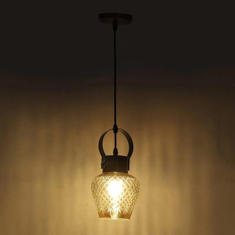 Antiqued Hoop Glass Ceiling Lamp media 7