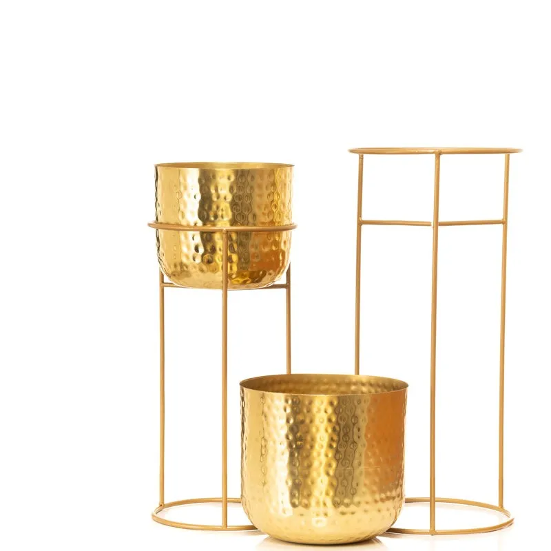 Milara Allure Hammered Planter (Gold) - Set Of Two media 5