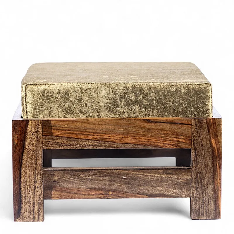 Mexon Sheesham Wooden Bench with Stool (Brown) - Two Piece Set media 4