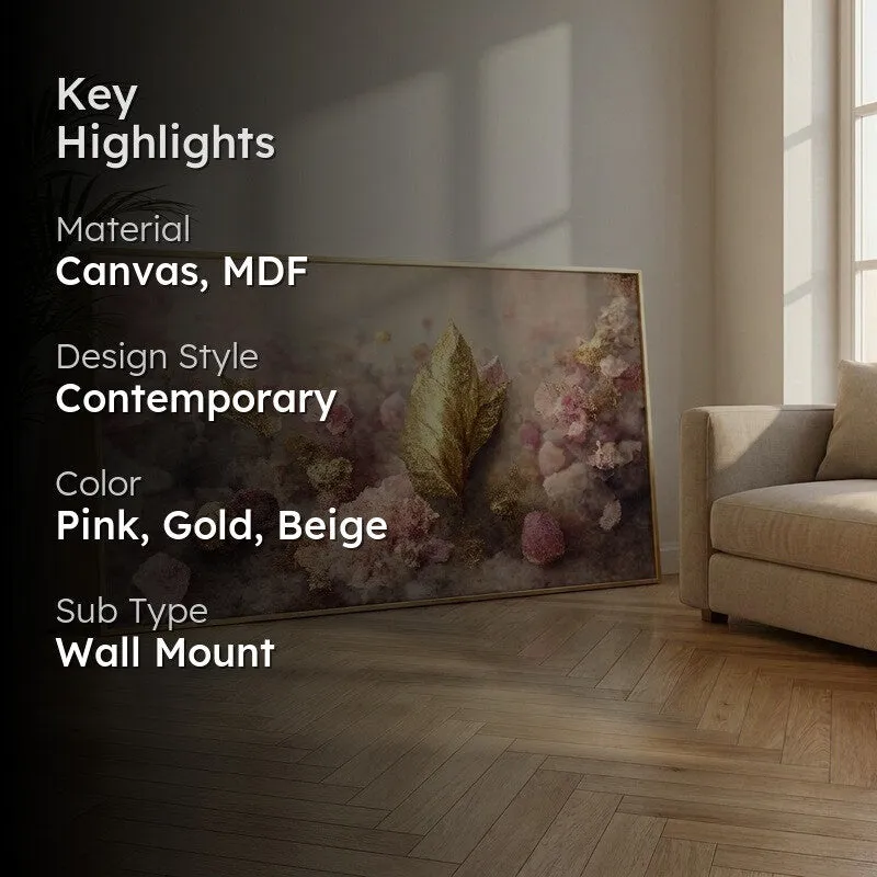 Gilded Petal Canvas Wall Painting With Frame media 2