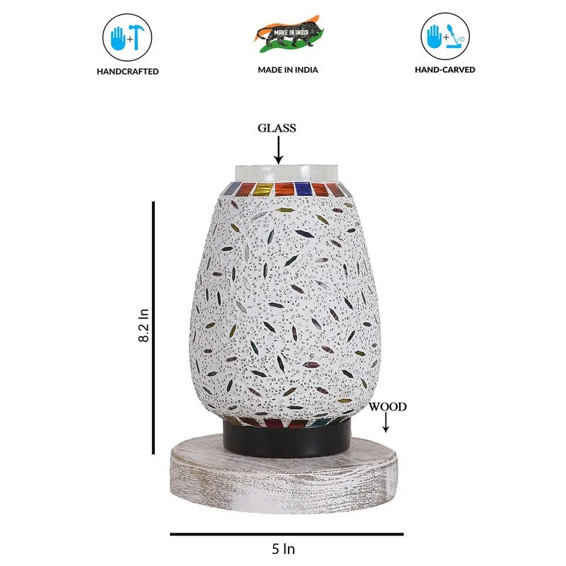 Starlia Glass Table Lamp With Wooden Base - Multicolor media 8