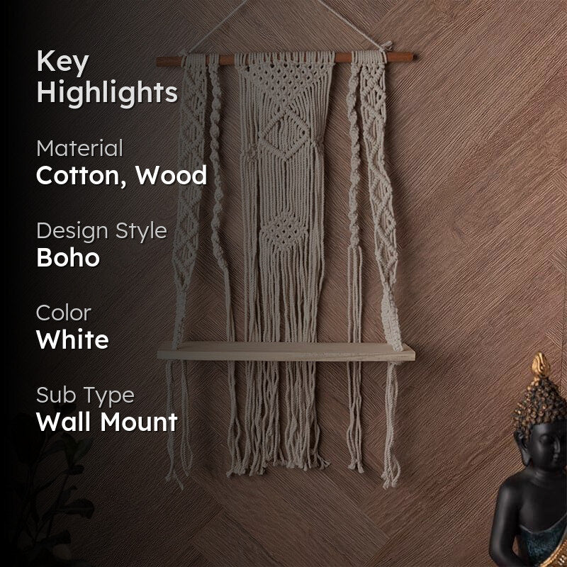 Zorae Macrame Wall Shelf media 2