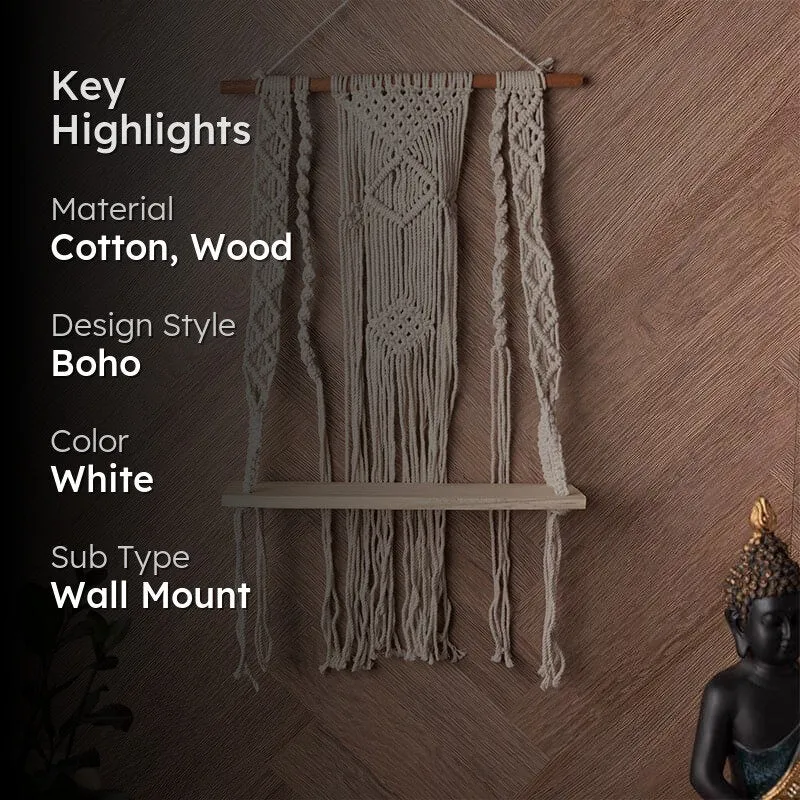 Zorae Macrame Wall Shelf media 2