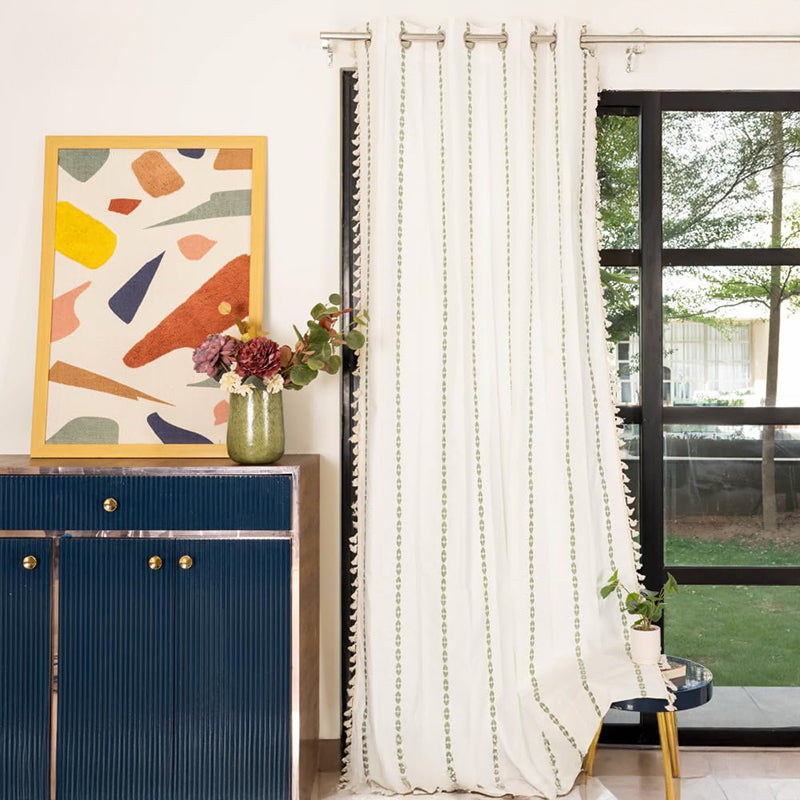 Urban Space Vintage Braid Curtain - Sage Green media 2