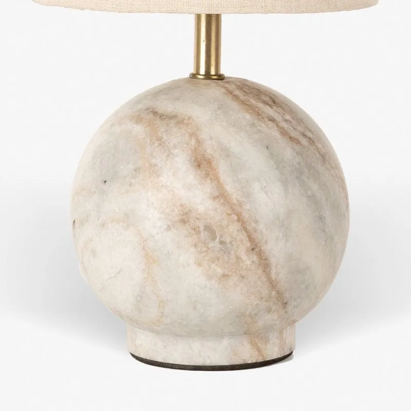 Orange Tree Kai Sphere Marble Table Lamp - Beige media 6