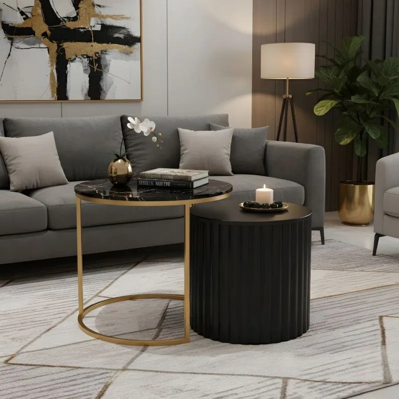 Elvora Center Table (Black & Gold) - Set Of Two media 3