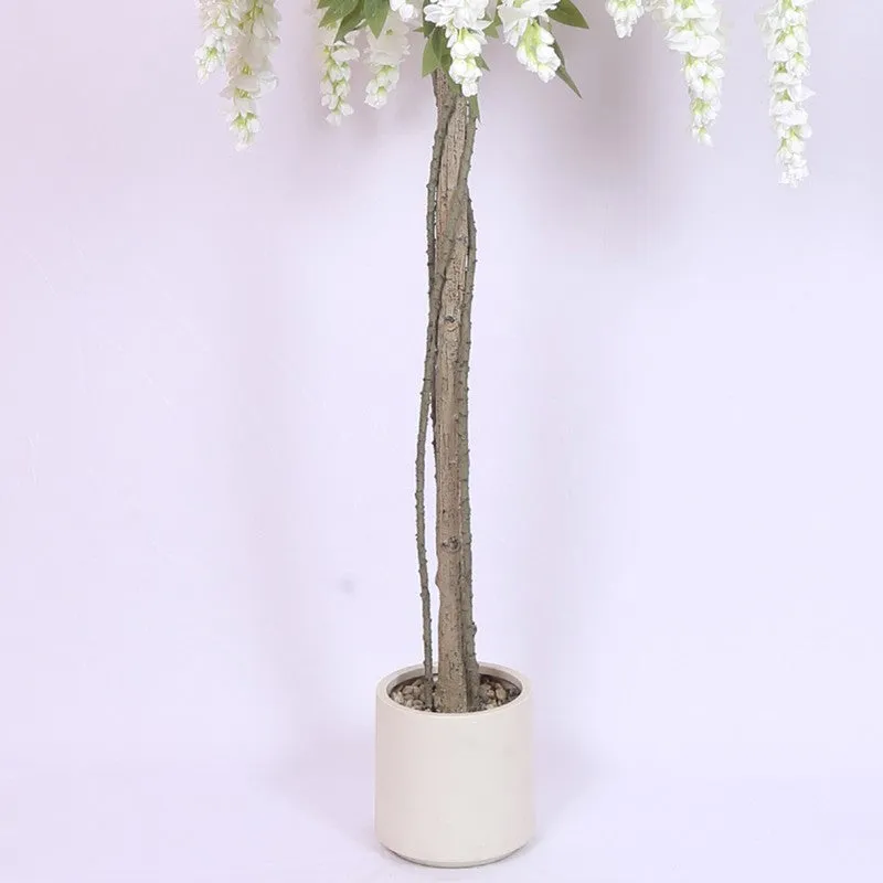 Blooming Wisteria Artificial Plant With Black Plastic Pot media 6