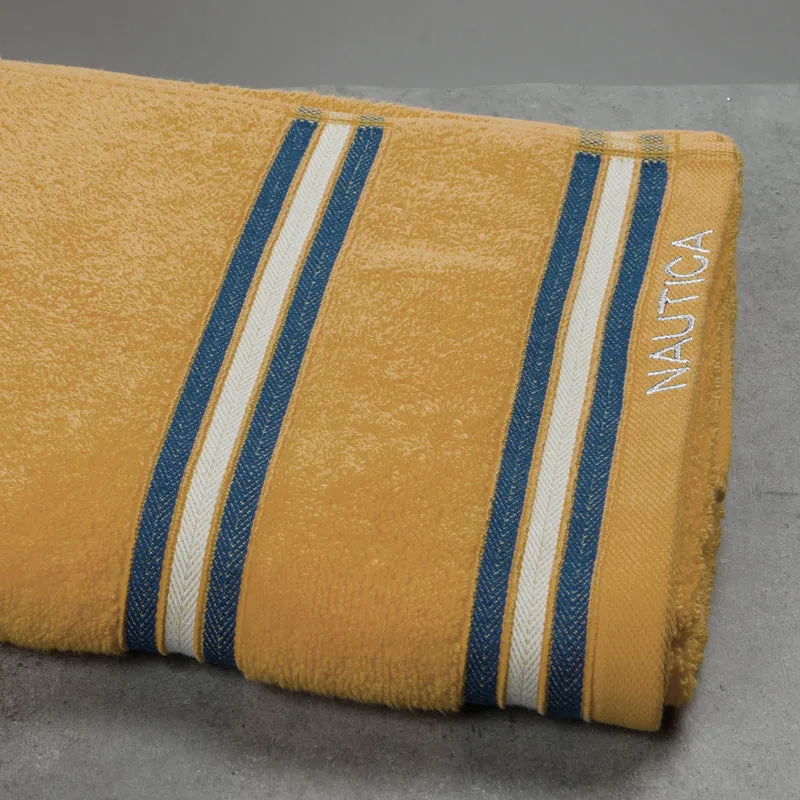 Nautica Dove Dual Down Bath Towel - Mustard media 5