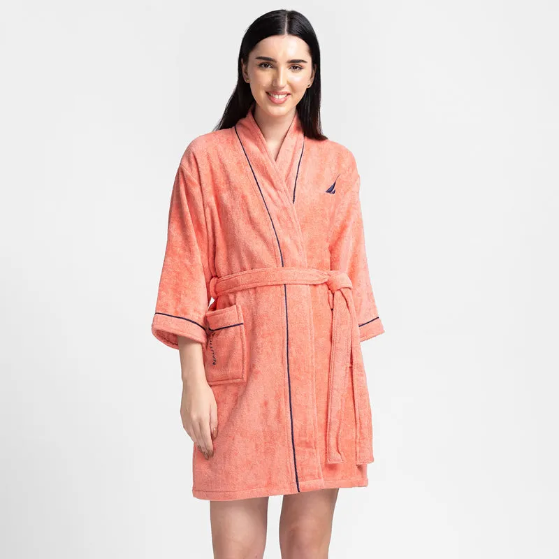 Nautica Lounge Cotton Bath Robe - Coral media 3