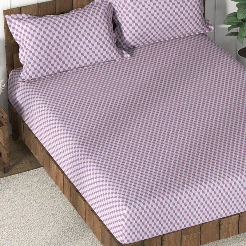 Nautica Velvet Cloud Cotton Bedsheet (Lilac) - 160 TC media 4