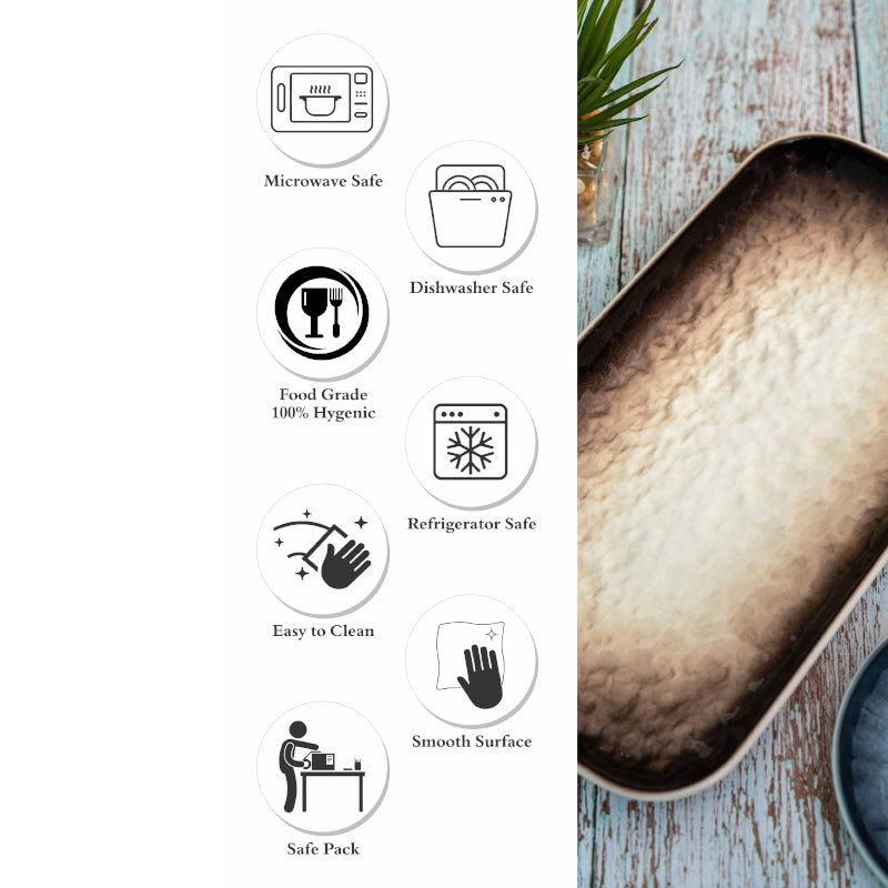 Nomura Rectangle Porcelain Platter - Brown media 5