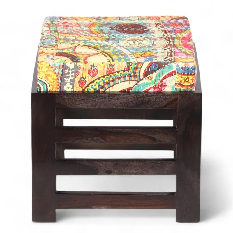 Vexon Sheesham Wooden Bench with Cushions (Multicolor) - Four Piece Set media 3