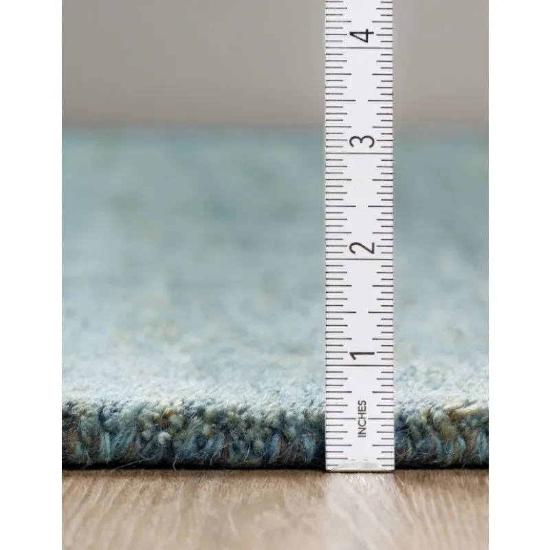 Leyla Hand Woven Wool Rug - Teal media 8