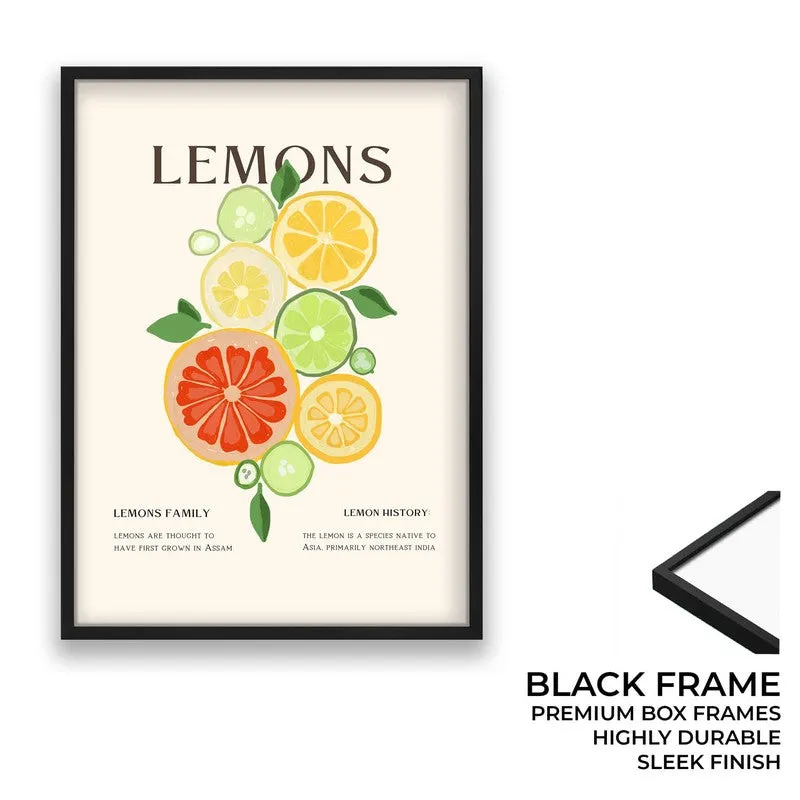Sunlit Citrus Archival Canvas Wall Art - Black media 8