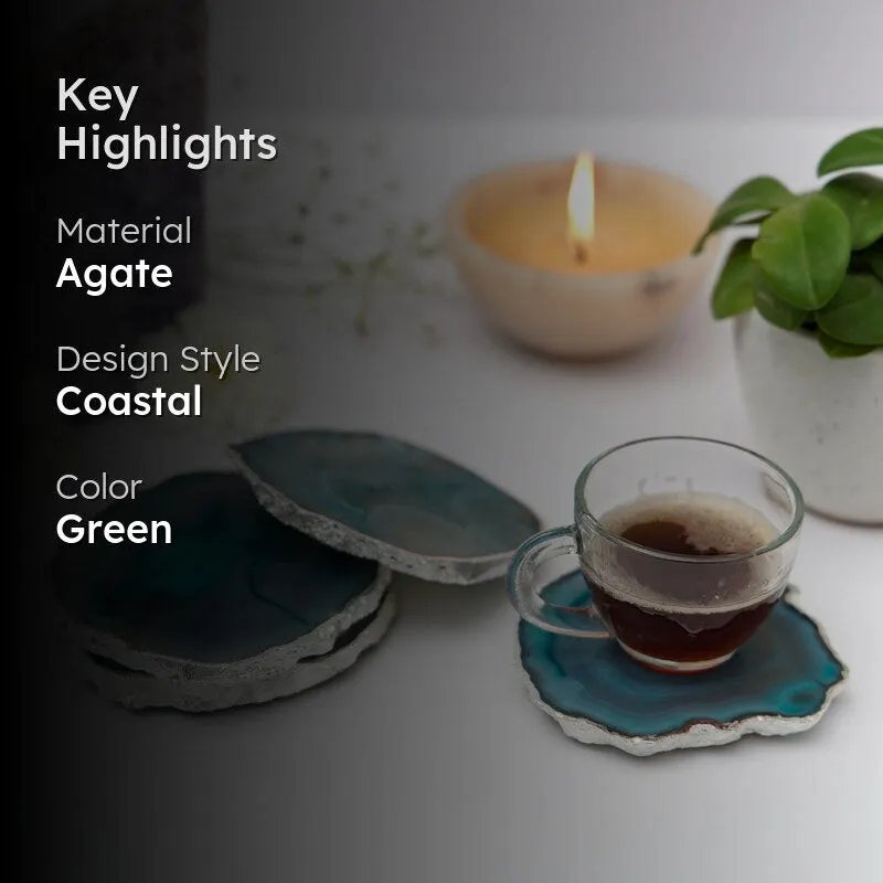 Vesto Brazilian Agate Coaster (Green) - Set Of Four media 2