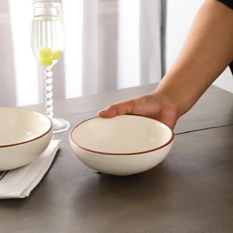 Brownline Off White Stoneware Serving Bowls - 700 ML media 3