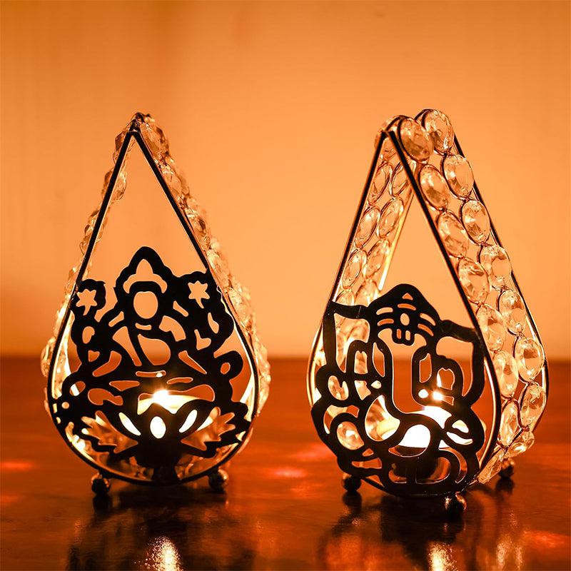 Laxmi Vakrathund Deep Tealight Candle Holder - Set Of Two