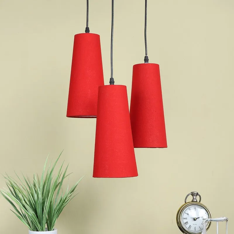 Nordic Neutral Triple Metal Ceiling Lamp - Red media 3