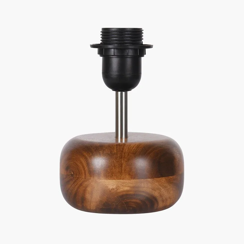 Glowora Wooden Table Lamp - Brown,Beige media 4